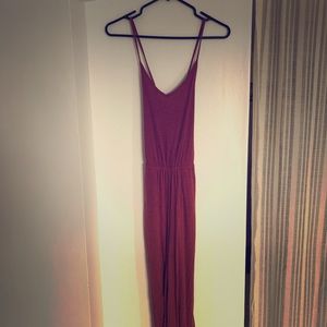 Flowy, rust-colored, wide-leg jumper